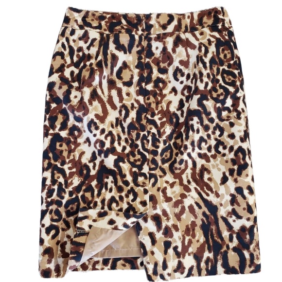 MERONA Women’s Animal Print Cotton/Polyester Lined Pencil Skirt Size 10 - Picture 4 of 8